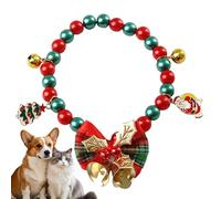 Jlobnyiun Christmas Pet Collar | Kitten Necklace for Girls | Snowman Pendants Snowflake Elk Tree and Bow Bell | Winter Accessory for Dog Cat Girl Boy