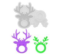 Jlobnyiun Christmas Silicone Mold | Decoration Make Mold - Christmas Reindeer Decoration Silicone Mold - For Plaster Clay Epoxy Resin Children Adults Family Couples Home School Party