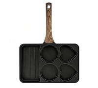 Jlobnyiun Egg Pan - 5 Compartments Detachable Multi-Function Utensil, Non-Stick Cooking Pans for Restaurant, Apartment, BBQ, Camping, Kitchen, Burger, Bacon, Breakfast
