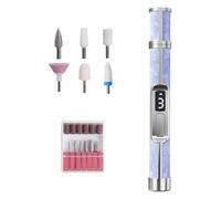 Jlobnyiun Electric Nail Drill Kit, 3 Speed Nail Sanding Tool - Instruction Drill Nail Portable Callus Foot Remover for Thick Nails Women Men Beginners Salon Home Travel