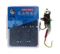 Jlobnyiun Fly Fishing Lures, 5X Artificial Trout Jigs Bait with Hook, Realistic Lures for Perch, Practical Fishing Accessories for Trevally and Trout