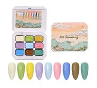 Jlobnyiun Gel Polish Palette,9-Colors Painting Manicure Gel | 3D Painting Embossed Nail Polish for Women Girls Home Salon Holiday Bridal Extension French Tips Birthday