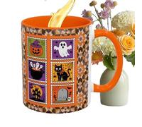 Jlobnyiun Halloween Coffee Mug,Adorable Ghost Mug | Ceramic Thermal 380ml For Tea Drinks All Home Party Halloween Autumn Christmas