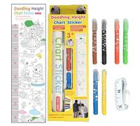 Jlobnyiun Height Chart for Kids, Growth Chart, Doodle Height Measurement Sticker | Piccennity Decorative Growth Measurement Tool for the Room