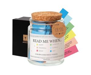 Jlobnyiun Holy Book Words Notes Flask | Christian Devotional Message Box, Inspirational Glass Prayer Crock With Encouraging Quotes, Scripture Blessings Notes Pot For Home Faith Gift Study Usages