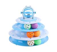 Jlobnyiun Kitten Toy Roller - Interactive Ball Post, Pet Turntable Play | Multi-Level 4-Tier Cat Activity Rack, Indoor Outdoor Entertainment Toy, For Mental Physical Exercise Bedroom Balcony