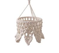 Jlobnyiun Lampshade - Boho Decoration in Macrame Hand-Woven - Crochet Lampshade - for Nurseries Cafeterias, Country Houses, Courtyards, Indoor Bookcases, Bottles Tables, Living Room