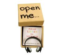 Jlobnyiun Long Distance Relationship Box, Humorous Message Box, Headphone Decoration with Pocket Greeting Cards, for Teenagers, Girls, Daughter, Mum, Dad, Desk, Bookshelf, Bedside Table, Workplace