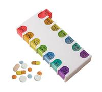 Jlobnyiun Medicine Pill Organizer,7 Day Medicine Container - Portable 14 Compartments Pill Organizer for Kids Adults Travel Home Hospital Work Vacation School