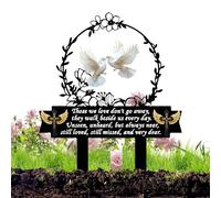 Jlobnyiun Memorial Grave Markers - 2D Acrylic Stake, Metal Garden, Personalised Cemetery Sign with Elegant Engraving | Decorative Lawn Marker for Cemetery Graves, Home Garden Reminder