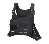 Jlobnyiun Men's Chest Bag, Adjustable Large for Outdoor Activities, such as, Chest Bag and Clutch Bag | Trekking Chest Bag | for Gym Travel Running Hiking Work, Black, riferimento alla