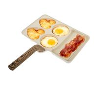 Jlobnyiun Non-Stick Egg Pan | 5 Compartments Detachable Multifunction Tool | Non-Stick Kitchen Frying Pans - for Restaurant, Apartment, BBQ, Camping, Kitchen, Burger, Bacon,