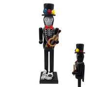 Jlobnyiun Nutcracker Figures Day of the Dead | 36 cm Nutcracker Statue with Cat, Wooden Figurine for Halloween and Holiday Display for Shelf Table Centerpiece Home