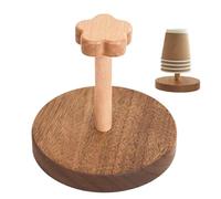 Jlobnyiun Paper Cup Holder - Wooden Cup Holder for Drinks - Decorative Cup Dispenser for Home Restaurant Dormitory Camping Bathroom Break Room Cafeteria Bedroom
