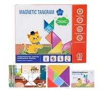 Jlobnyiun Pattern Blocks | Magnetic Tangram Toys | Shape Games,for Kids Ages 3+ Boys Classroom Kindergarten Preschool Home School Math Class
