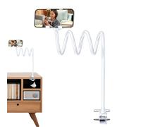 Jlobnyiun Phone Holder for Bed in Lying Position, Long Arm Adjustable Foot, Clip Phone Holder - for Office Wall Car Bed Head Reclining Chair Bicycle Dorm Lying Sitting