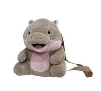Jlobnyiun Plush Hippopotamus, Hippo Stuffed Animal Bag, Cute Cartoon Hippo Plush Backpack, Collectible Toy for Home Decor, Small Bag