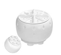 Jlobnyiun Portable Washing Machine, Underwear Washing Machine Small Automatic Turbine Washer Low Noise Pluggable Small Automatic Turbine Washer with USB Cable for