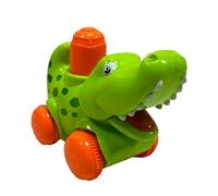 Jlobnyiun Press And Go Car Toys With Animals | Interactive Toy With Green Animals - Parent-Child Interactive Crawling Toy, Crocodile Car Toy With