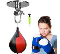 Jlobnyiun Punching Bag, Punching Bag, Punching Bag with Pear Ball, Fast Punching and Rotating Set - Boxing Ball with Speed Bag for Women, Men, Adults, Gym
