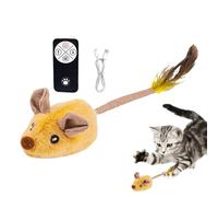 Jlobnyiun Remote Cat Toy: Motorized Mouse Toy, Electric Fluttering Mice Interactive Hunting Game for Squeaky Pets | Mental Stimulation and Exercise for, ga