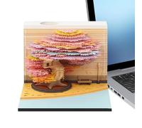 Jlobnyiun Removable Calendar - 3D Calendar 2026 Tree Decoration Desk, Notebook Decoration Home School University | For Christmas Home New Office Student Teacher Family