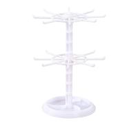 Jlobnyiun Rotating Jewelry Tree- Keychain Display Rack,Necklace Display Stand, Rotating 2 Tier Necklace Stand Organizer,Space-Saving Jewelry Organizer, Stand Holder for Earrings, Bracelet, Jewel