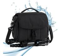 Jlobnyiun Small Camera Case, Camera Shoulder Bag, Lightweight Waterproof Camera Case | Protective Camera Case with Rain Case and T-Stand, Black, Consulte la descripción, See description
