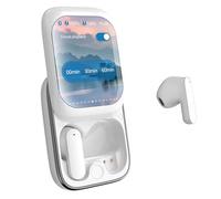 Jlobnyiun Smart Earphones - Touch Display Cordless Headphones | Noise Cancelling Stereo Sound With USB Charging Cradle For Crisp Audio On The Go Perfect For Fitness Workouts Jogging Study Relaxation