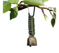 Jlobnyiun Super Loud Camping Bell - Create a Safe Wilderness Journey, Built-in Quick Release Carabiner, Magnetic Mute Pocket, Vintage Outdoor Ornament