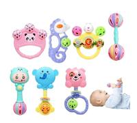 Jlobnyiun Teething Rattle Toy,Rattle Teether Toy - 7x Shake Teething Rattle Set Toys - Sensory Teether Development Learning Music Toys For Kindergarten Boy Girl