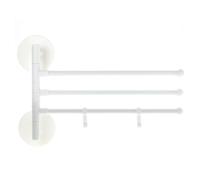 Jlobnyiun Towel Hanger- Bath Towel Holder, Wall Mounted Towel Bar | - Rotating Swivel Hanger Wall Mount, Folding Multiple Arm Wall Mounted Swing Hanger, Towel Rail for Kitchen, Bathroom, Toilet