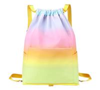 Jlobnyiun Waterproof Beach Bag, Pool Bags Adjustable Shoulder Bag for Men and Women, Portable Sandproof Folding Bag for Gym, Sports, Travel, Water Activities, Rainbow Gradient, riferimento alla