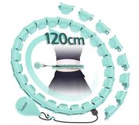 JLoibao Weighted Hula Circle Hoops for Adults weight loss, Infinity Fitness Hoop Plus Size 66-120cm, 24 Detachable Links, Exercise Hoop Suitable for Women and Beginners