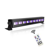 JLPOW 27W Sound Activated Black Lights with Remote, 9LED UV Bar Blacklight with 7CH DMX Control, Glow in the Dark Party Supplies for Halloween Birthday Dance Party