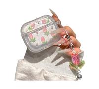 JLSDBMZ for Apple Airpods 4 Case Cute,Exquisite Rose Tulip Shell Pattern Design,Flowers Headphone Protective Cover with Exquisite Pendant for Women Girls (Tulip)