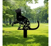 JLSKCN Personalised Cat Memorial Plaque, Pet Headstones for Dogs for Lost Dog Sympathy Gift, Outdoor Dog Garden Metal Stake Cat Garden Metal Stake for Cemetery Garden Dog Cross for Grave Graden Decor