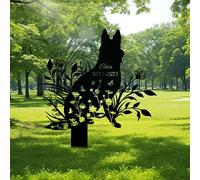JLSKCN Personalised Dog Memorial Plaque, Pet Headstones for Dogs for Lost Dog Sympathy Gift, Outdoor Dog Garden Metal Stake Cat Garden Metal Stake for Cemetery Garden Dog Cross for Grave Graden Decor