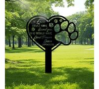 JLSKCN Personalised Dog Memorial Plaque, Pet Headstones for Dogs for Lost Dog Sympathy Gift, Outdoor Dog Garden Metal Stake Cat Garden Metal Stake for Cemetery Garden Dog Cross for Grave Graden Decor