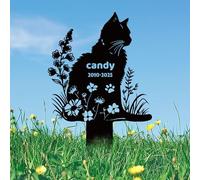 JLSKCN Personalised Dog Memorial Plaque, Pet Headstones for Dogs for Lost Dog Sympathy Gift, Outdoor Dog Garden Metal Stake Cat Garden Metal Stake for Cemetery Garden Dog Cross for Grave (Cats 5)