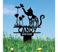 JLSKCN Personalised Dog Memorial Plaque, Pet Headstones for Dogs for Lost Dog Sympathy Gift, Outdoor Dog Garden Metal Stake Cat Garden Metal Stake for Cemetery Garden Dog Cross for Grave (Cats 6)