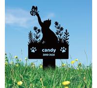 JLSKCN Personalised Dog Memorial Plaque, Pet Headstones for Dogs for Lost Dog Sympathy Gift, Outdoor Dog Garden Metal Stake Cat Garden Metal Stake for Cemetery Garden Dog Cross for Grave (Cats 4)