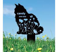 JLSKCN Personalised Dog Memorial Plaque, Pet Headstones for Dogs for Lost Dog Sympathy Gift, Outdoor Dog Garden Metal Stake Cat Garden Metal Stake for Cemetery Garden Dog Cross for Grave (Cats 3)