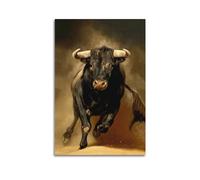 JLTC Vintage Poster Spanish Bullfighting Bull Running Poster Decorative Painting Canvas Wall Posters And Art Picture Print Modern Family Bedroom Decor Posters 12x18inch(30x45cm)