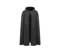 JLTPH Women's Loose Maxi Autumn/Winter Cape with Hood, Coat, Poncho, Cloak, Knitted Sweater, Long Knitted Jacket, Trench Coat, Outwear, Black - Short, XL