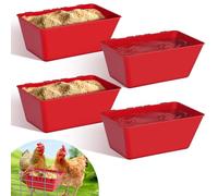 JLUHYANN 4 Pack Chicken Feeder Waterer Cups 2.5 Quart Hanging Chicken Feeder Trough Cage Cups No Mess Poultry Feeder for Rabbit Duck Pigeon Bird Quail Pet