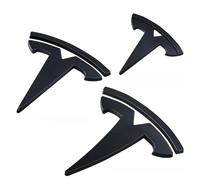 JLVVW 3D Metal Car Stickers and Decals, Emblem Badge T Logo, For Tesla Model 3, Black,black1