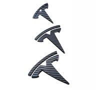 JLVVW 3D Metal Car Stickers and Decals, Emblem Badge T Logo, For Tesla Model 3, Black,black2