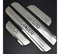 JLVVW 4pcs Car Door Sill Scuff Plate, For Mitsubishi Outlander Samurai 2013-2019, Stainless Steel Protector Strips, Non-Slip Anti-scratch Exterior Decoration Accessories