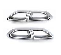 JLVVW ABS, Car Exhaust Diffuser Trim Frame, Tail Tip Pipe Protective Cover, Exterior Modification Decoration Accessories, For VW Passat B8 Variant R-line 2015-2019,Silver